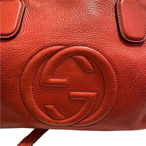 Gucci orange red soho two ways cross body bag and tote - Picture 7 of 16